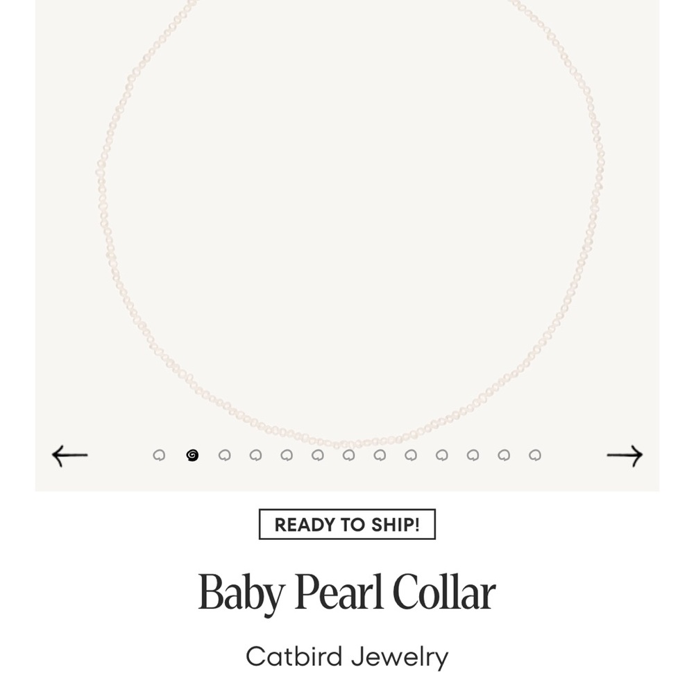 COPY - Catbird Baby Pearl Collar - 16 - 18 inches